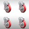 Service Caster 5 Inch SS Red Polyurethane Wheel Swivel Bolt Hole Caster Set with Brake SCC SCC-SSBH20S514-PPUB-RED-TLB-4 - alternate 1